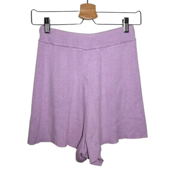 The Lullaby Club Light Lilac Purple Rib Knit Alex Shorts S/M - Picture 3 of 9